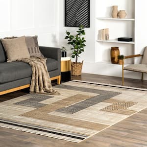 Aline Beige 5 ft. x 8 ft. Contemporary Abstract Area Rug