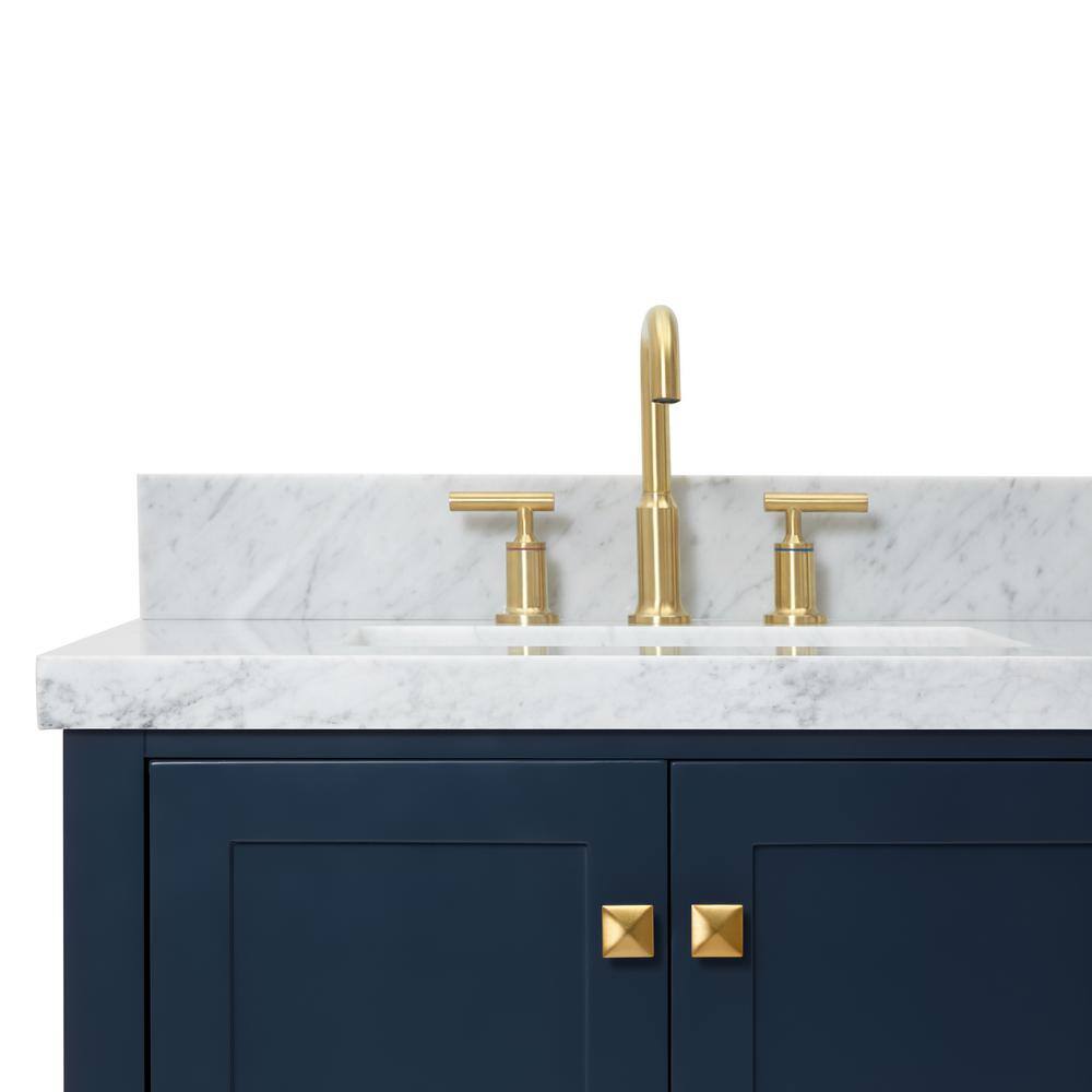 Cambridge Midnight Blue 43" Freestanding Vanity with Marble Top