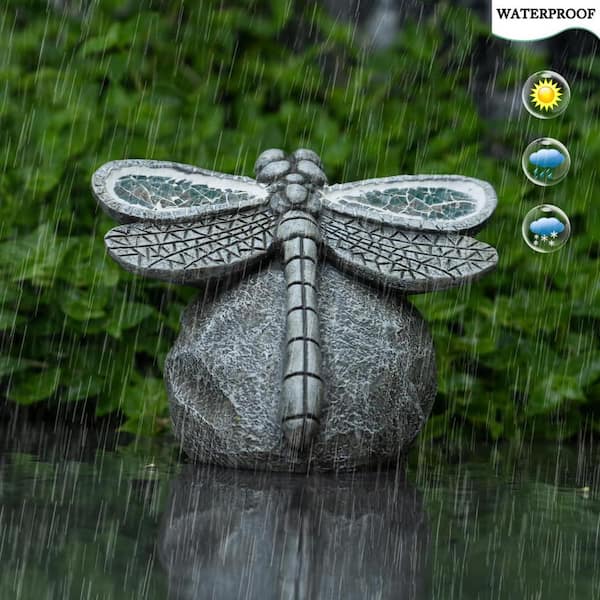 Phewnyzo 7.36 in. x 5.83 in. x 5.59 in. Garden Statue Dragonfly