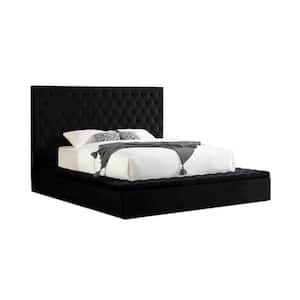 Jonathan Velvet Black King Tufted Bed with Storage