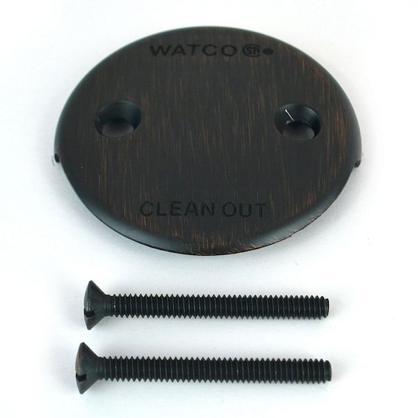 Watco Two-Hole Bathtub Overflow Plate Includes Overflow and Screw in Bronze