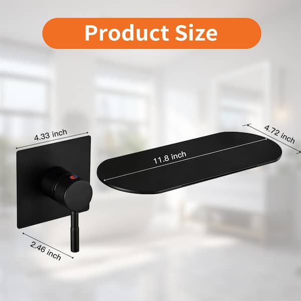 Single Handle Wall Mounted Faucet with Spot Resistant in Matte Black Valve Included