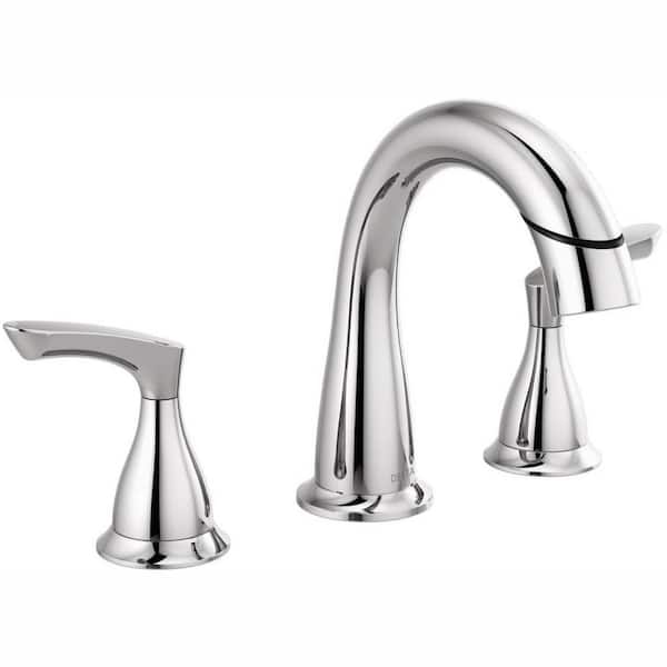 Delta Broadmoor 8 In Widespread 2 Handle Bathroom Faucet With Pull Down Spout Chrome 35765lf Pd - How To Remove A 3 Hole Delta Bathroom Faucet