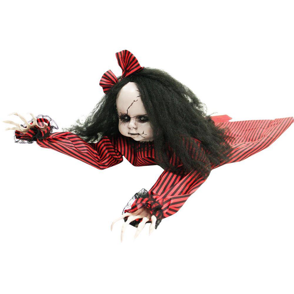 Haunted Hill Farm 44" Animatronic Crawling Doll with Light-Up Eyes