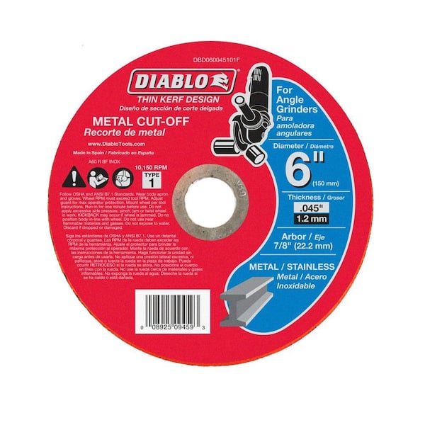 DIABLO 6 in. x 0.045 in. x 7/8 in. Thin Kerf Metal Cut-Off Disc