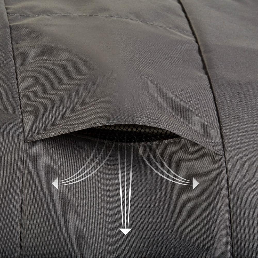 Gray and Beige Weather-Resistant Patio Chair Covers, 27" x 34" x 31", 2-Pack