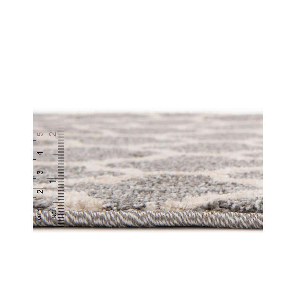 8' x 8' Dark Gray Trellis Square Area Rug