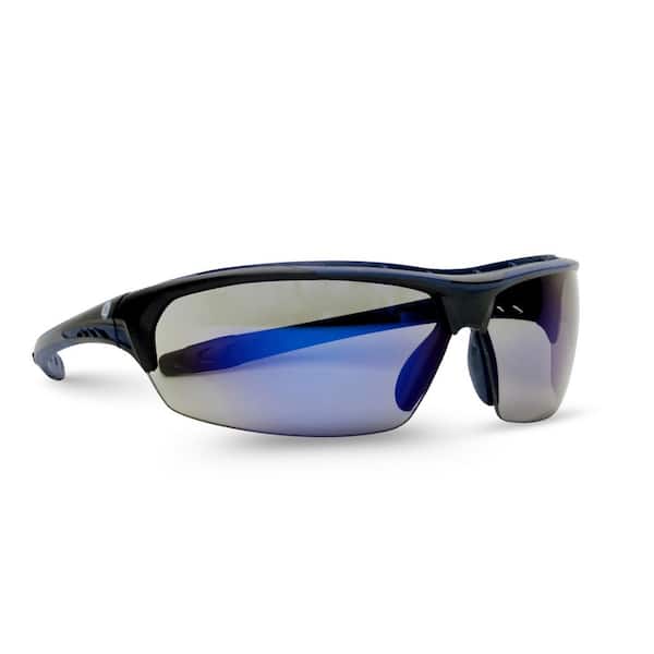 09 Series Indigo/Black Frame Glasses w/ Blue Mirror Anti-Fog Lens-ANSI Certified GE109BAF