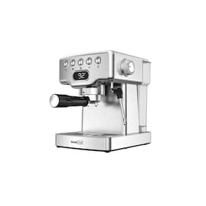 2-Cup Stainless Steel Coffee Maker, Cappuccino and Latte Machine, 20-Bar Espresso Machine, Complimentary, Silver