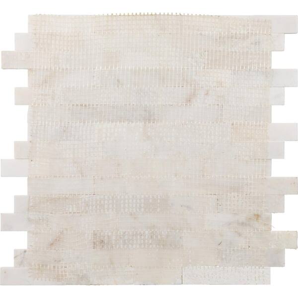 Daltile Xpress Mosaix Groutless Daphne White 12 in. x 13 in