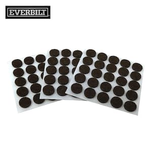 3/8 in Brown Round Medium Duty Self-Adhesive Felt Pads (75-Pack)