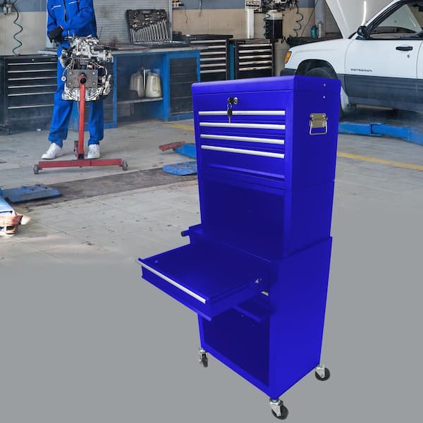13 in. Tool Cabinet on Wheels, 6-Drawer Lockable Rolling Tool Chest w/ 4 Universal Wheels