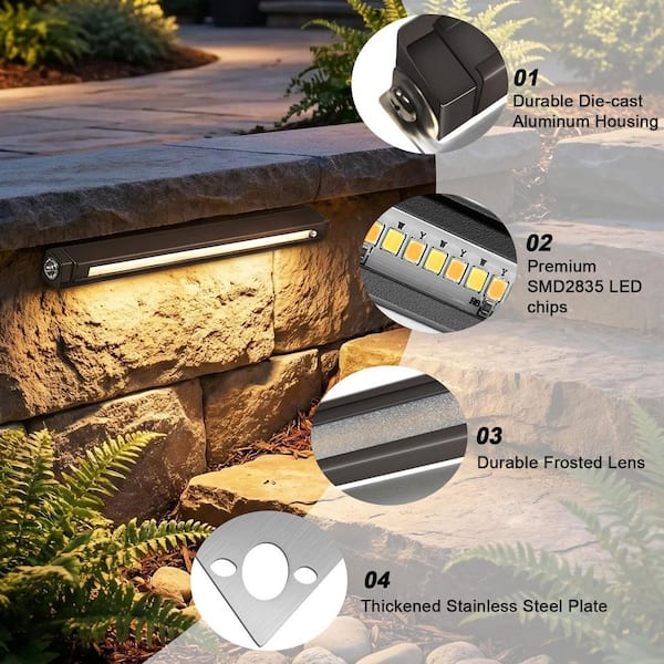 Sofiton 4-Pack 200 Lumens Low Voltage Bronze Integrated LED RGB