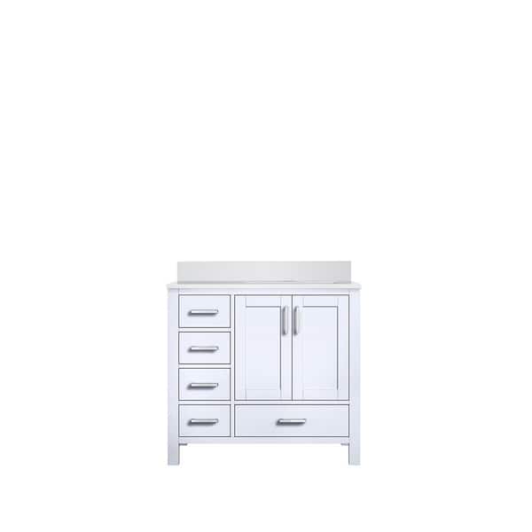 Jacques 36 in. W x 22 in. D Right Offset White Bath Vanity and Cultured Marble Top