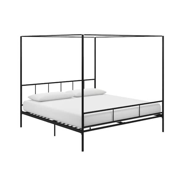 Novogratz Marion Black King Size Canopy Bed 4194049n The Home Depot