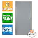 36 in. x 84 in. Right-Hand Galvanneal Steel Mill Primed Commercial Door Kit with 90 Minute Fire Rating, Adjustable Frame