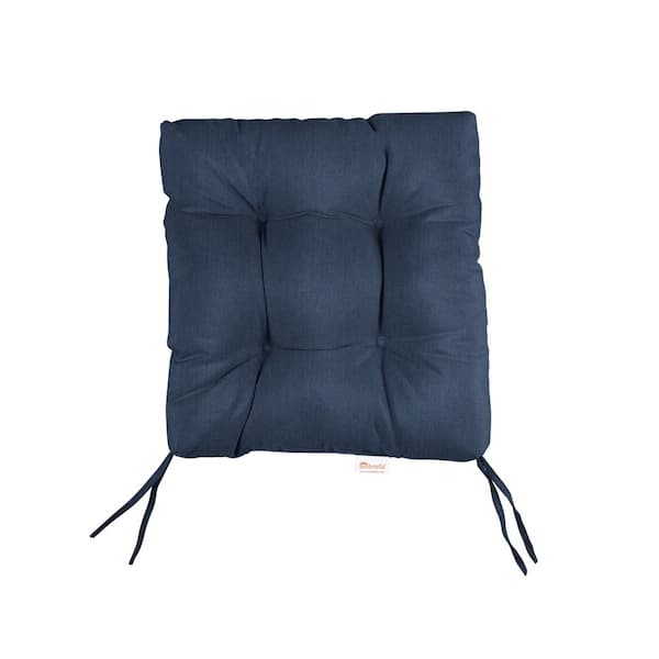 SORRA HOME Sunbrella Spectrum Indigo Tufted Chair Cushion Square Back 16 x 16 x 3