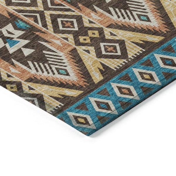 Chantille Machine Washable Indoor/Outdoor Abstract ACN1851 Brown 5 ft. x 7 ft. 6 in. Accent Rug