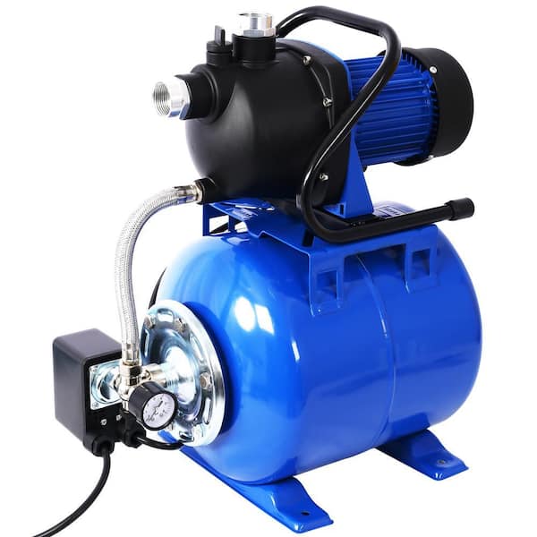 1.6 HP 1000 GPH Stainless Steel Shallow Well Pump with Pressure Tank and 4.26 ft. Power Cord, 23 ft. Max Suction Height