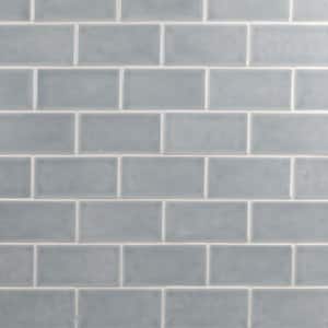 Delphi Arctic Blue 3 in. x 6 in. Polished Subway Ceramic Wall Tile (4 sq. ft./Case)