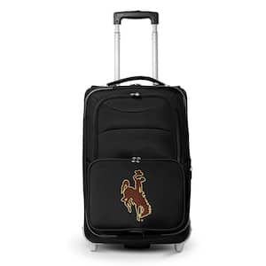 NCAA Wyoming 21 in. Black Carry-On Rolling Softside Suitcase