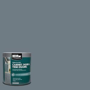 1 qt. #N490-5 Charcoal Blue Semi-Gloss Enamel Interior/Exterior Cabinet, Door & Trim Paint