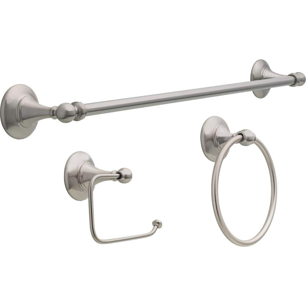 Delta Bck63-dn Becker 3 Piece Bath Hardware Set Brushed Nickel Finish, Silver