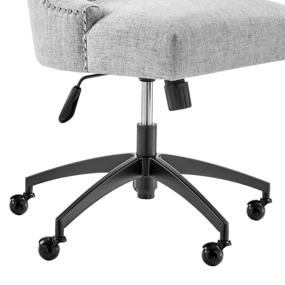 Retro Modern Swivel Fabric Office Chair in Black Light Gray