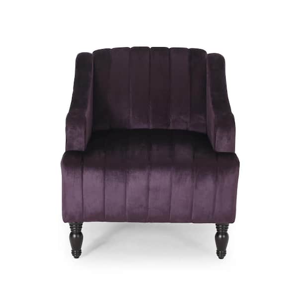 Noble House Carleson Blackberry Velvet Club Chair