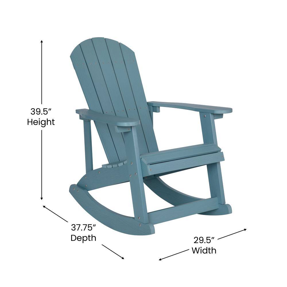 Sea Foam Polystyrene 3-Piece Rocking Chair Patio Set