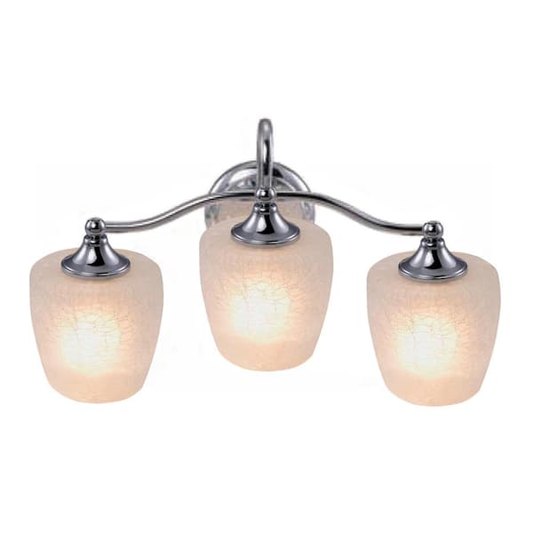 Unbranded Eva 3-Light Chrome Frame Bath Vanity Light