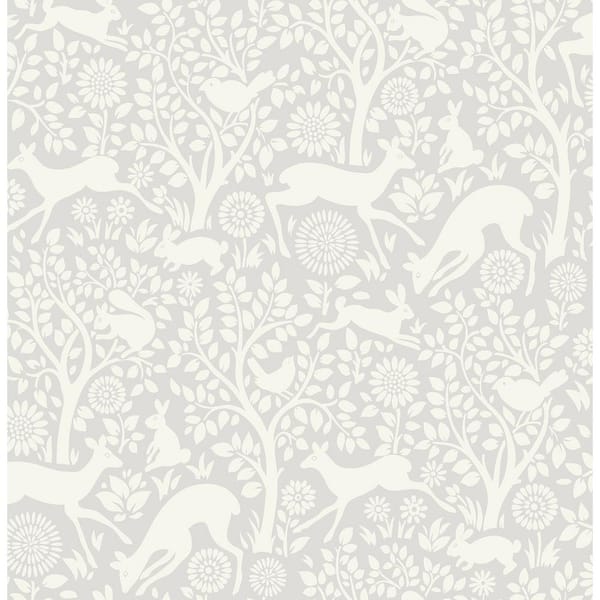 NuWallpaper 8 in. x 10 in. Grey Merriment Peel and Stick Wallpaper Sample
