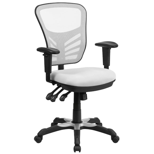 Flash Furniture Mesh Swivel Ergonomic Task Chair in White