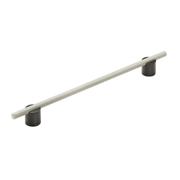 Amerock Transcendent 10-1/16 in. (256mm) Modern Matte Black/Silver Champagne Bar Cabinet Pull