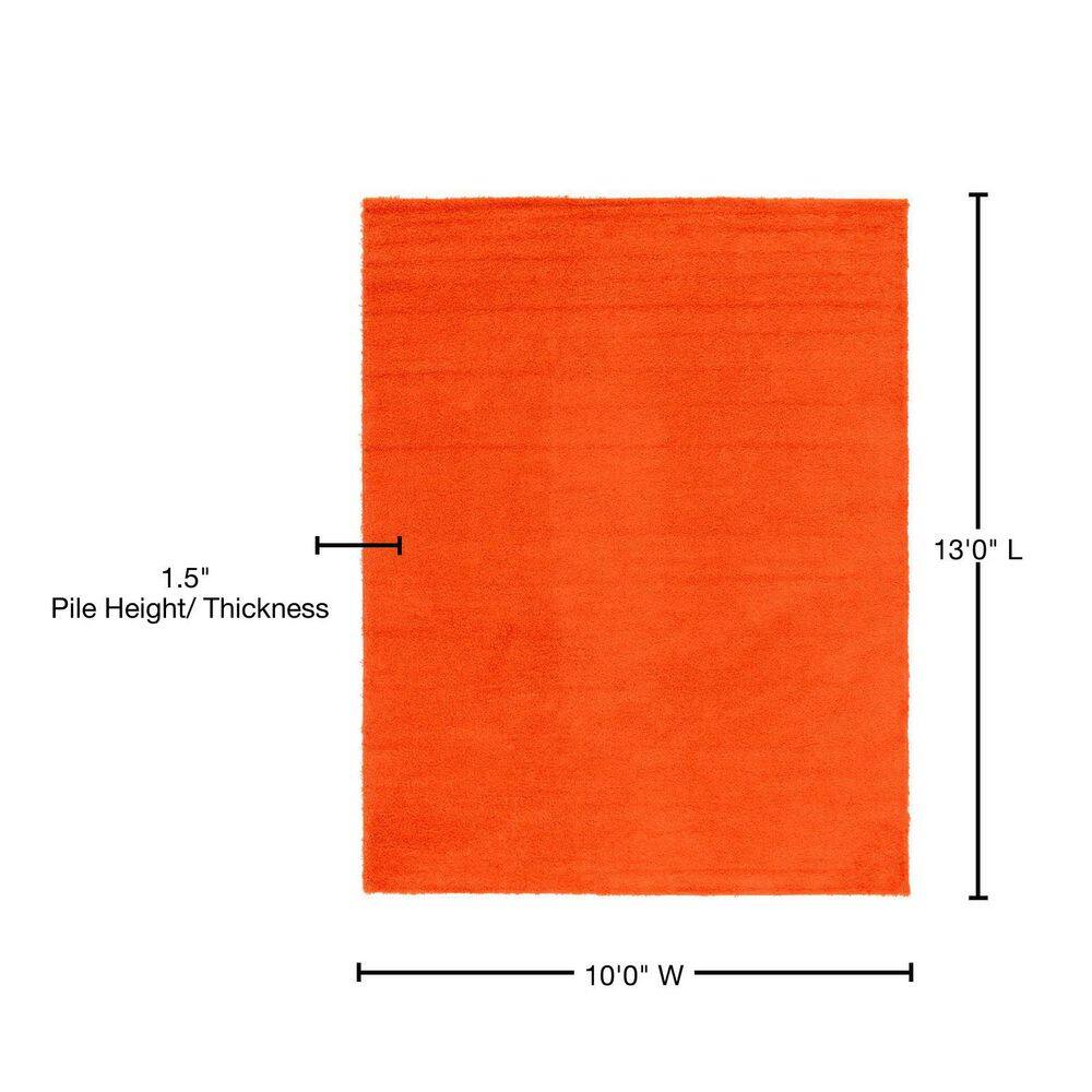 Lavish Tiger Orange Solid Shag 5'x8' Easy-Care Rug