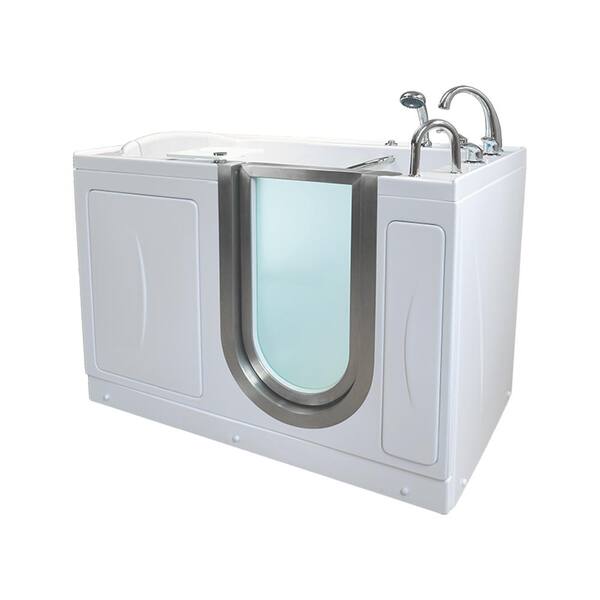 Ella Elite 4.33 ft. x 30 in. Acrylic Walk-In Infusion MicroBubble Air Bathtub in White with Dual Drain/Right Door