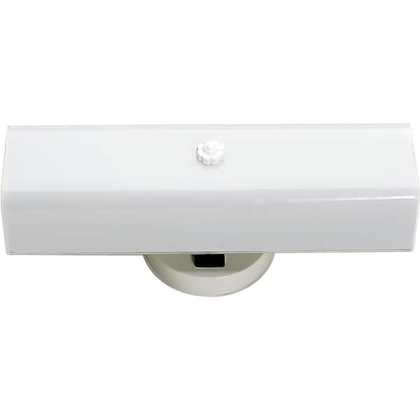 SATCO Nuvo 14 in. 2-Light White Vanity Light with White Channel Glass Shade