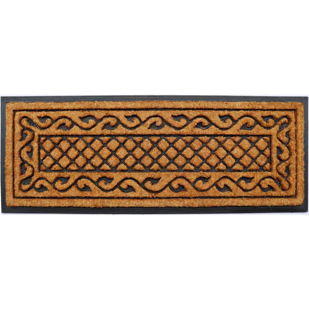 Natural Brushed Rubber Backed Vine Border 47 in. x 18 in. Coir Door Mat price history on PriceWatchPro
