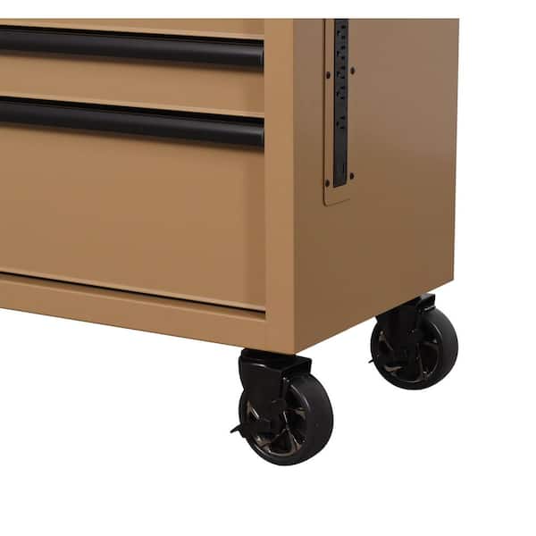 Husky Standard Duty 46 in. W x 18 in. D 9-Drawer Gloss Tan Mobile