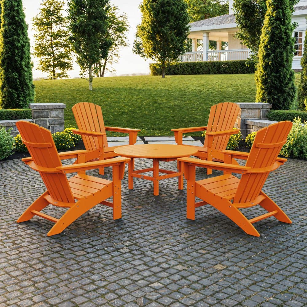 POLYWOOD Grant Park Tangerine 5-Piece Plastic Traditional