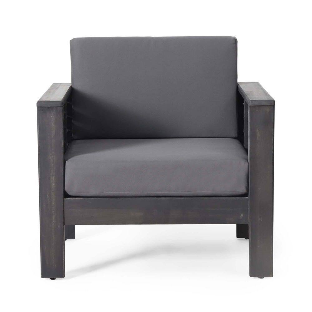 Acacia Wood Outdoor Club Chair with Cushion for Patio Backyard Garden Grey price history on PriceWatchPro