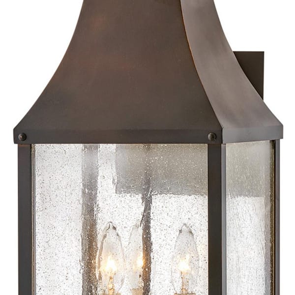 HINKLEY - Beacon Hill 3-Light Blackened Copper Hardwired Outdoor Wall Lantern Sconce