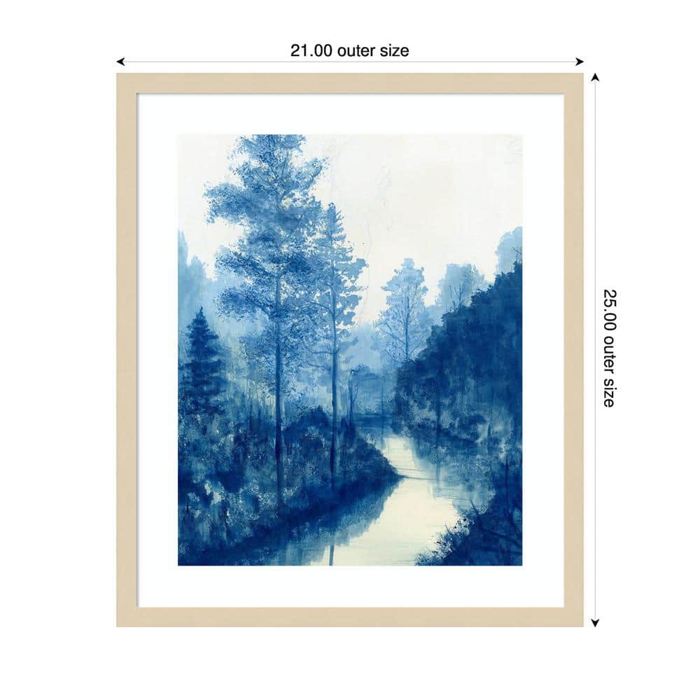 Liberty Blue Landscape II Framed Wall Art Print in Natural Wood