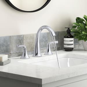 Sundae 8 in. Widespread Double Handles Bathroom Faucet in Polished Chrome