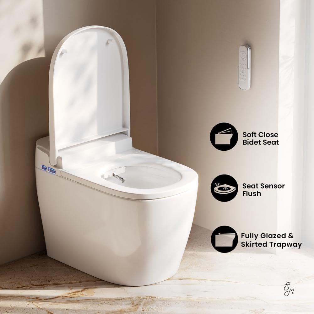 Avancer Glossy White High Efficiency One Piece Smart Toilet with Heated Bidet