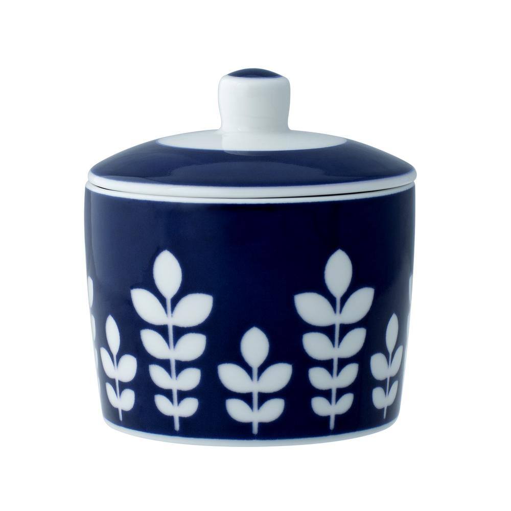Noritake Bluefjord Porcelain Sugar Bowl with Cover, 51/2 oz. G032422 The Home Depot