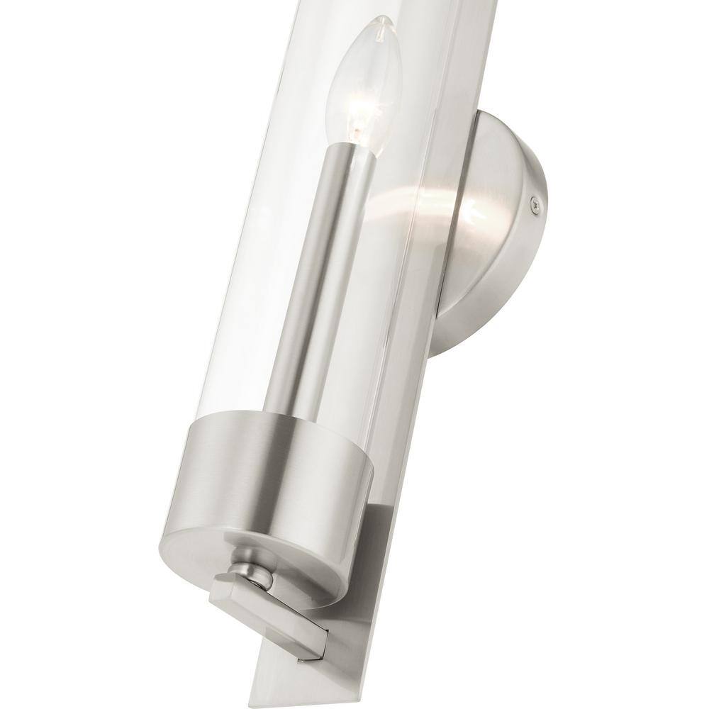 Castleton Brushed Nickel ADA Compliant Wall Sconce with Clear Glass