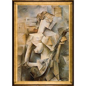 Girl with Mandolin (Fanny Tellier) by Pablo Picasso Athenian Gold Framed Oil Painting Art Print 29 in. x 41 in.