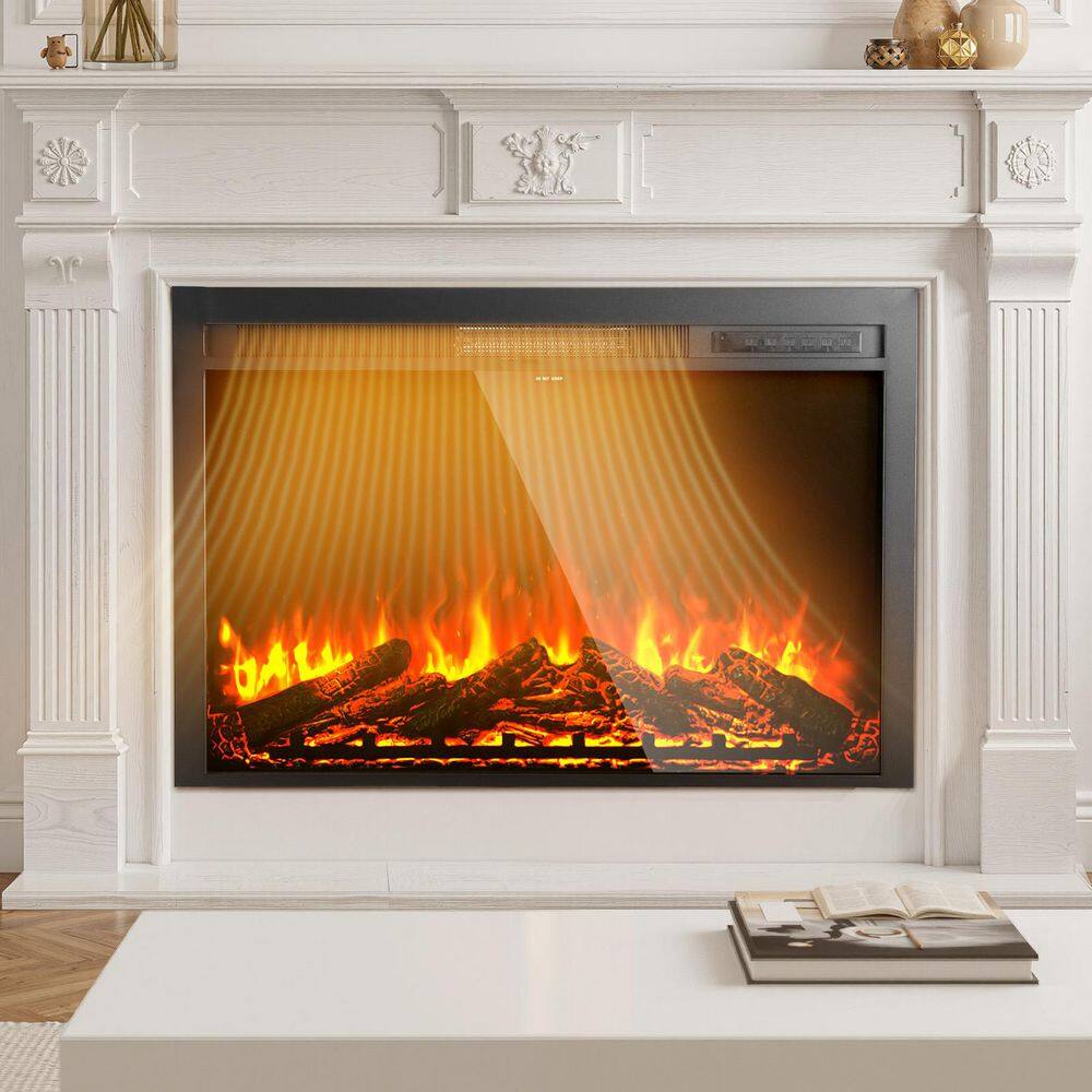 Electric Fireplace Insert, 40 in. Recessed and Wall Mounted with Adjustable Flame Color Brightness, 5000BTU Black price history on PriceWatchPro
