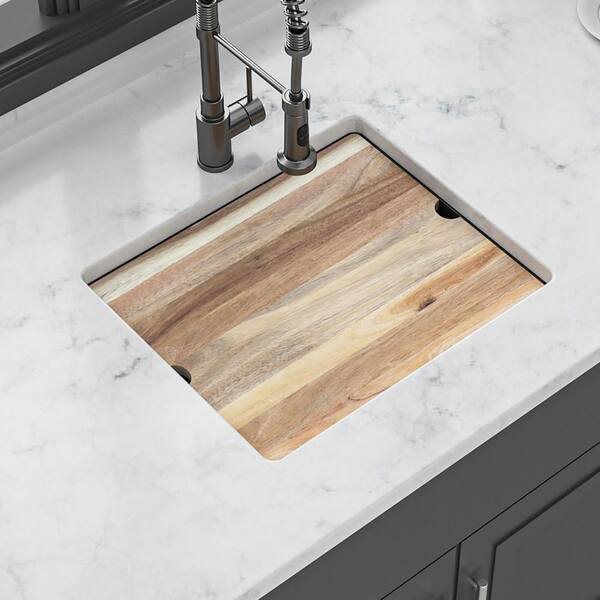 Unbranded - 21 in. Undermount Single Bowl Quartz Black Kitchen Sink with Workstation